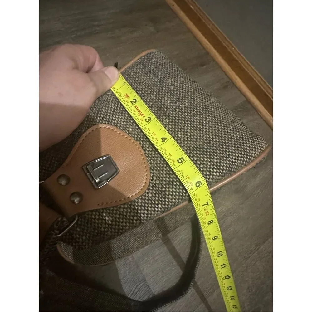 Vintage Pierre Cardin Brown Tweed Carry-On Shoulder Bag Strap Weekend Travel